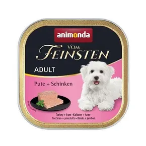 ANIMONDA Pastete ERWACHSENE (LEICHTES MITTAGESSEN) – Truthahn + Schinken für Hunde 150 g
